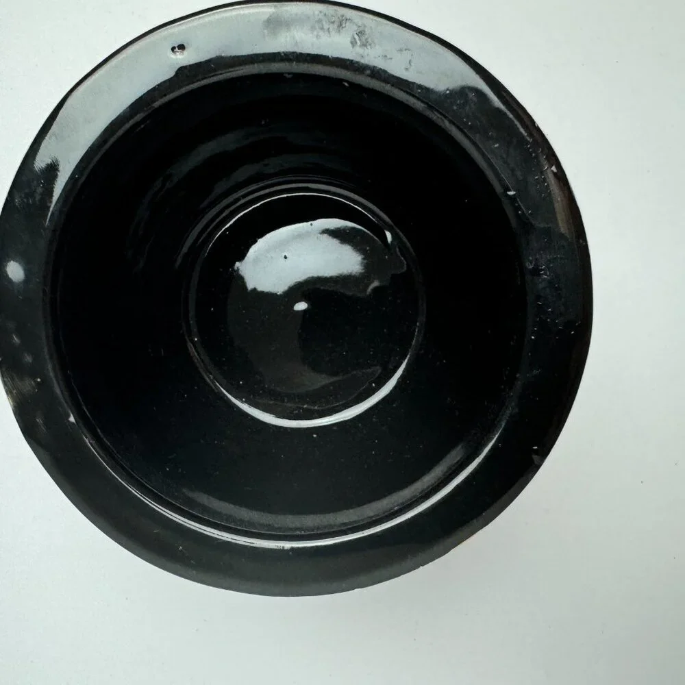 Vintage Mid 20th Century Chinese Black and Gold Vase Pot